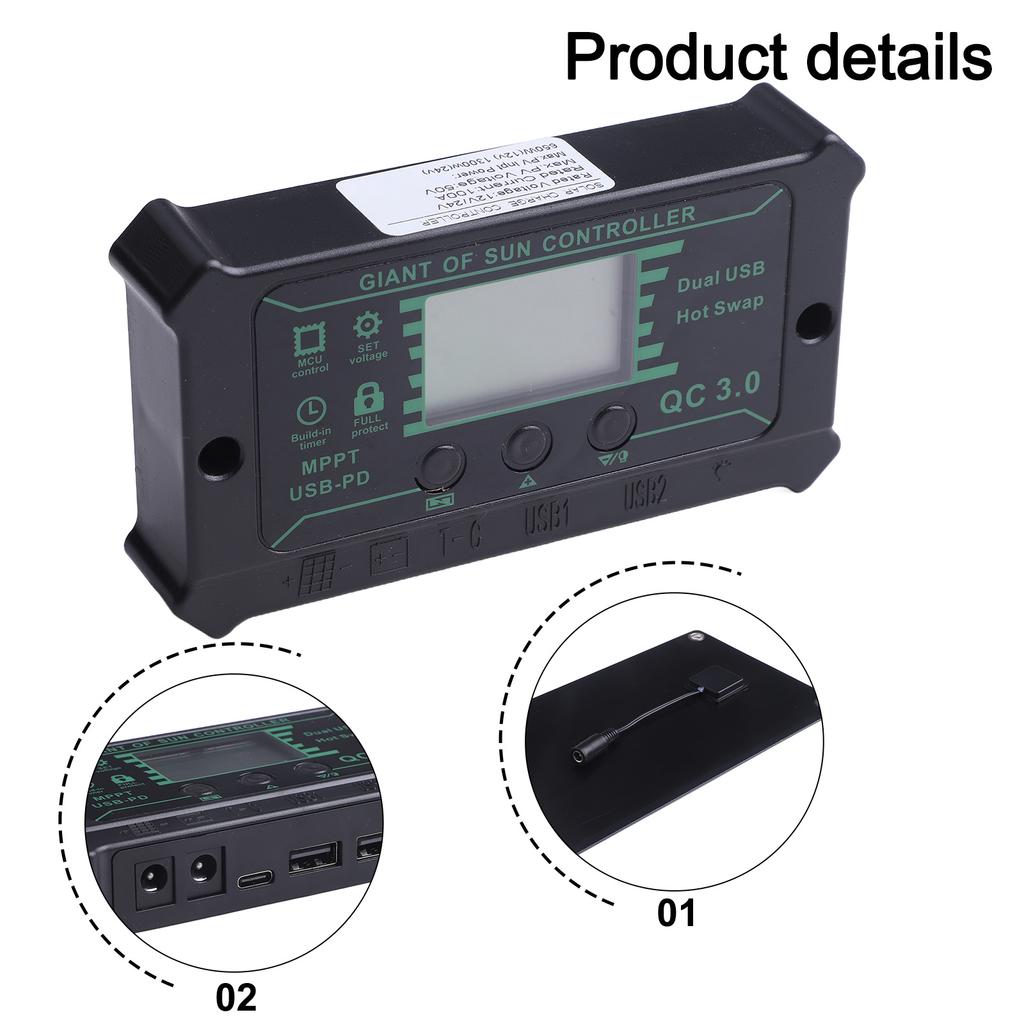 30*14.5cm 600W Solar Panel Kit Portable Solar Panel Safe And Efficient Charging Minimal Maintenance For Caravan