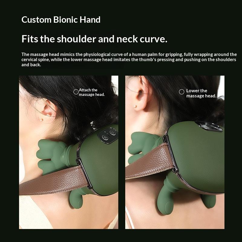 Neck Shoulder Massager With Heat,4D Bionic Fingers Simulate Real Palm Massage,3 Intensities&2 Heat Settings,Relax Muscle Tension
