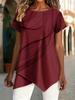 1116 spring and summer fashion new round neck art line pattern printing, simple