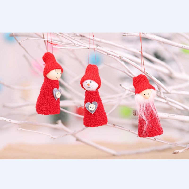 New Set Threepiece Doll Gift Christmas Decor Pendant Home Festivals Landscape