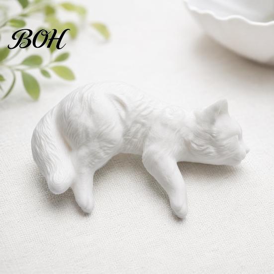 Minimalist Cat Ornament Cute Figurine Computer Monitor Decor, 3D Printed Screen TV Table Edge Topper, Small Kitten Car Dashboard for Rearview Mirror,