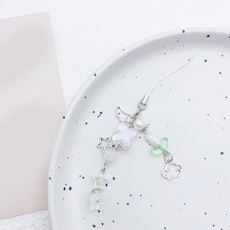 Trendy Phone Charm Unique Flower Keyring Delicate Keychain Phone Accessories Bag Pendant for Purse Backpack