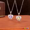 Bürstenfinish S925 Sterling Silber Herz Halskette mit eingelegtem Naturkristall Minimalistische Schlüsselbein Kette Tägliches Pendeln Schmuck
