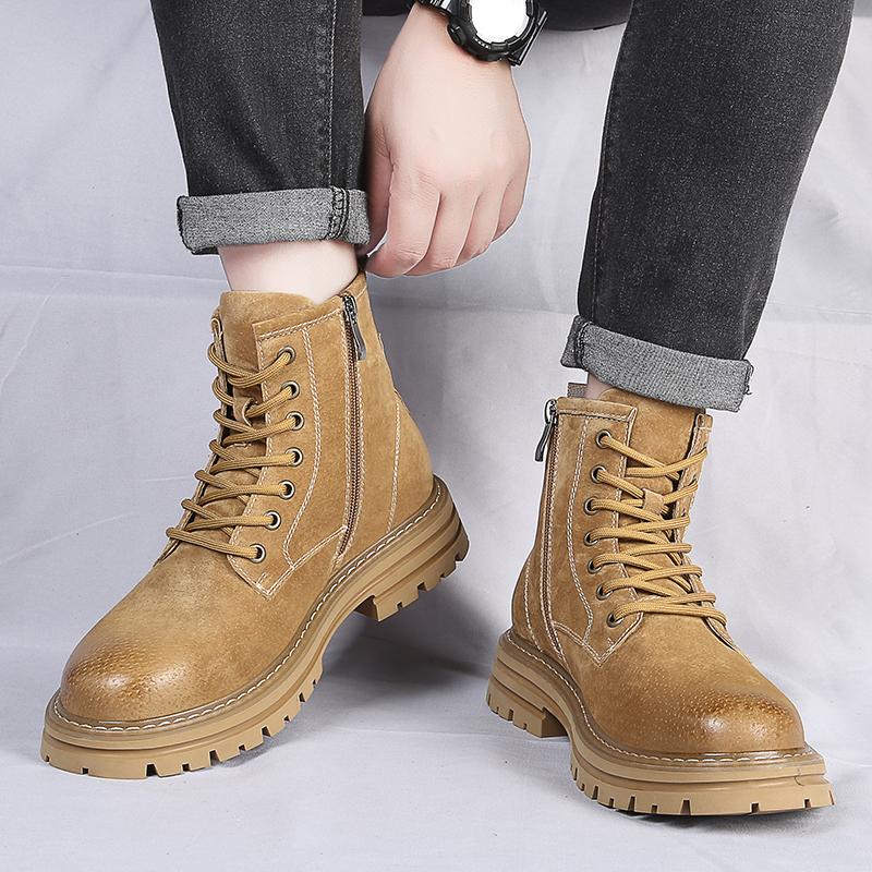 Classic Men High-top Boots Quality Leather Men Boots Winter Ankle Boots Men 2025 New Outdoor Winter Work Shoes Walking Boots