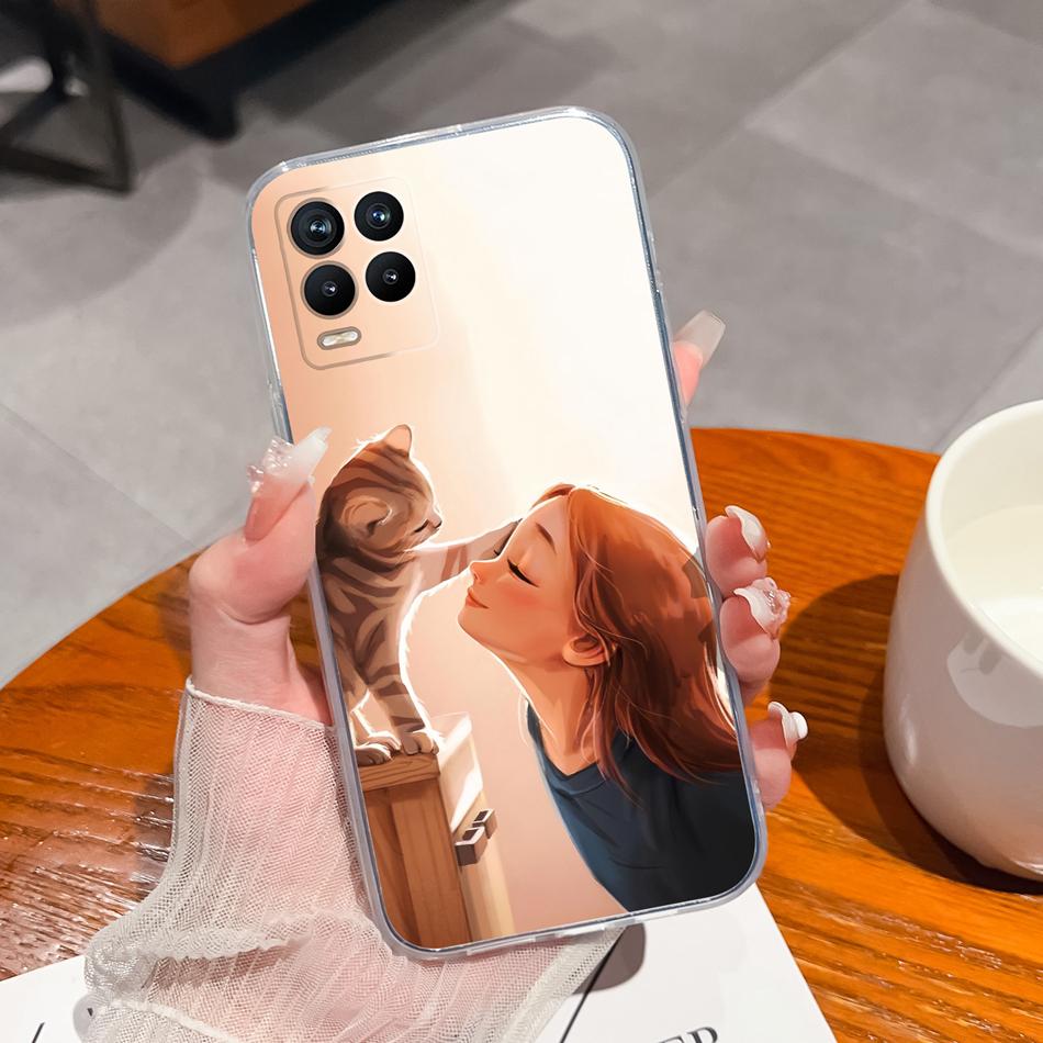 Für Realme 8 Pro Handyhülle Kreatives Tintenbild Weiches TPU Klares Silikon Anti-Drop Rückseite Für Realme8 4G 5G 8Pro Funda Capa