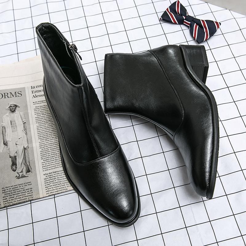 Men's shoes new retro leather boots men's foreign trade high-top business casual Martin boots men's zipper men's locomotive boots