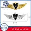 For Volkswagen VW 3D Wings Metal Shield Logo Metal Sticker Decorate Car Accessories For Volkswagen R-Line GTI T5 Golf T-ROC R Po