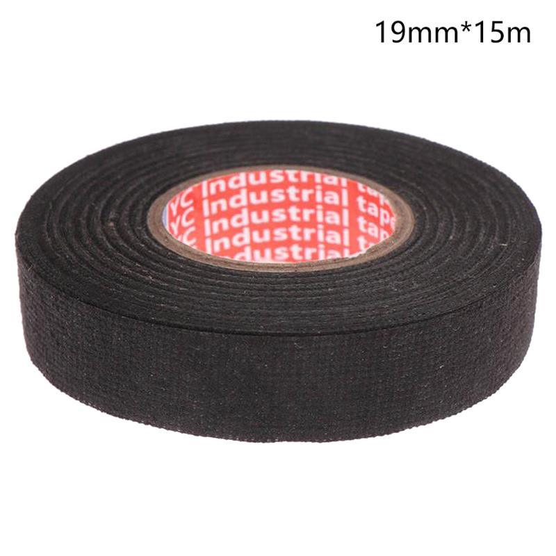 

15 метров термостойкой огнестойкой ленты Coroplast клейкая тканевая лента для защиты жгутов проводов автомобиля 19mm×15m чёрный