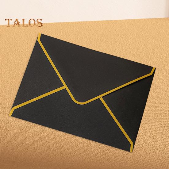 10Pcs Hot Stamping Envelope Borda Dourada Blanks V-Flap Design Envelope Cartões de felicitações Convites Notas Envelopes