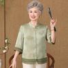 Chinese Style Nine-Point Sleeve Shirt for Middle-Aged and Elderly Women