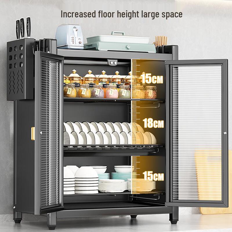 3-Tier Countertop Dish Drying Rack with Dustproof Cover