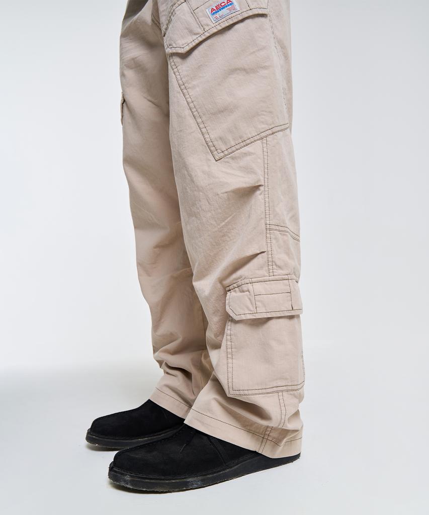 AECA Washed Multi Cargo Pants-Beige