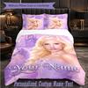Personalized 3Pcs Bedding SetLady Gaga Custom Text Duvet Cover Pillowcase Set Bedroom Gift