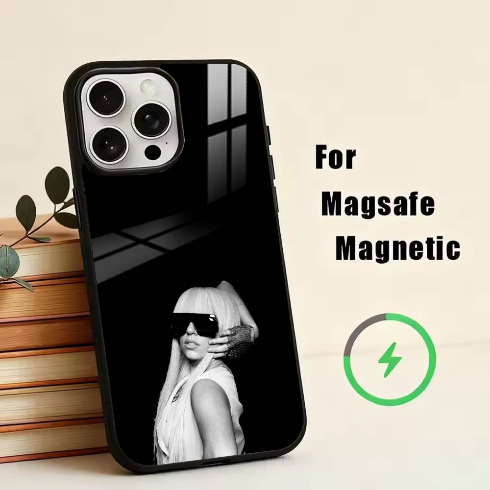 

D-Талантливая певица Леди Гага Чехол для телефона для iPhone 17, 16, 15, 14, 13, 12, 11 Plus, Pro Магнитный для Magsafe Беспроводная зарядка iPhone13PROMAX