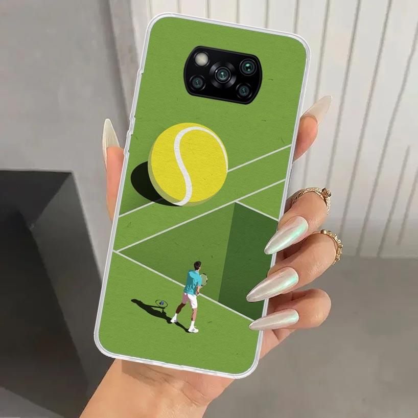 Tennis Sport Phone Case for Xiaomi Poco X5 X6 X7 Pro F7 Ultra M7 Redmi 15 15C 13 13C 12 12C 10 10A 10C 9 9A 9C 9T Shell Poco X7