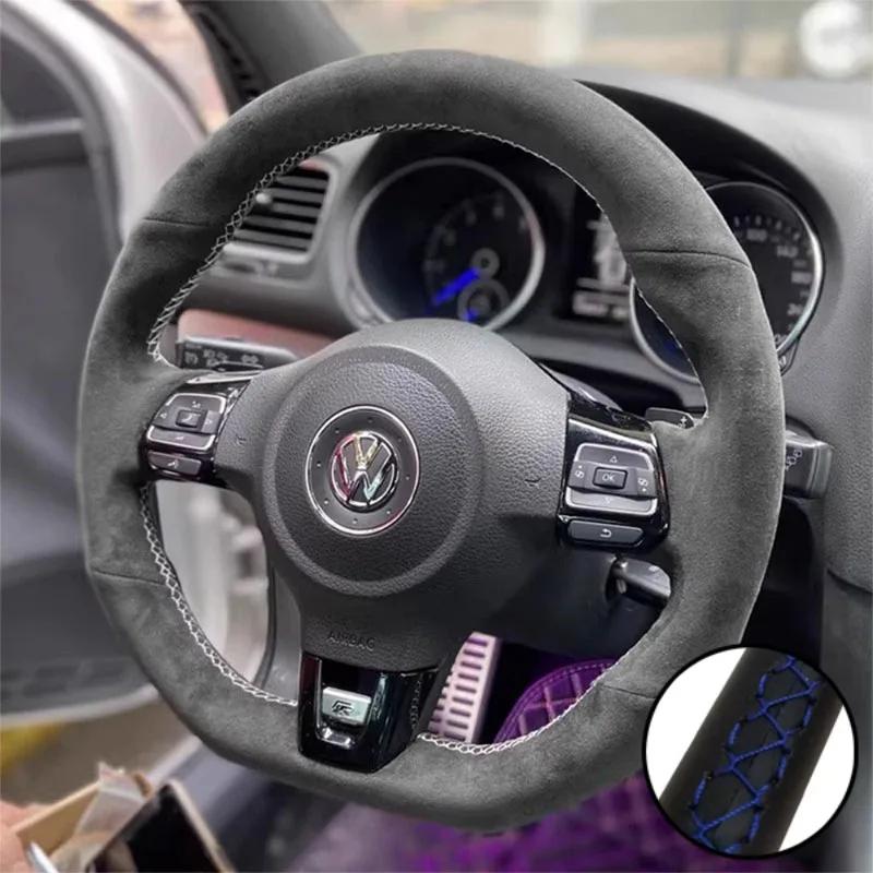 DIY Auto Lenkradbezug Wildleder Für Volkswagen Golf 6 GTI MK6 VW Polo GTI Scirocco R Passat CC R-Line 2010 Auto Zubehör