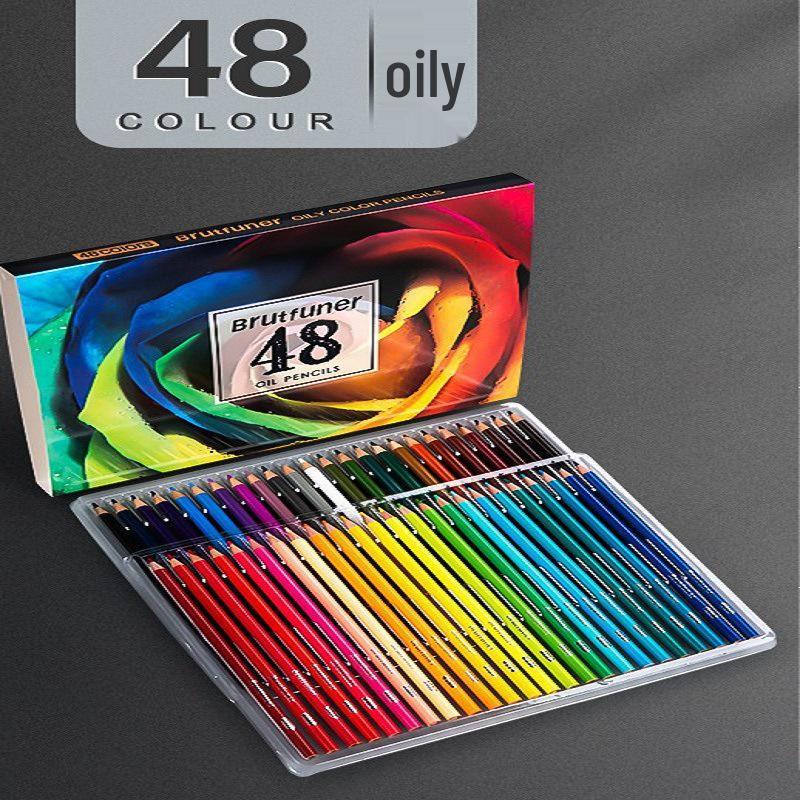 Krasner Oil-Based Water-Soluble Colored Pencils Set - 72/120/180 Colors for Student Art Drawing.