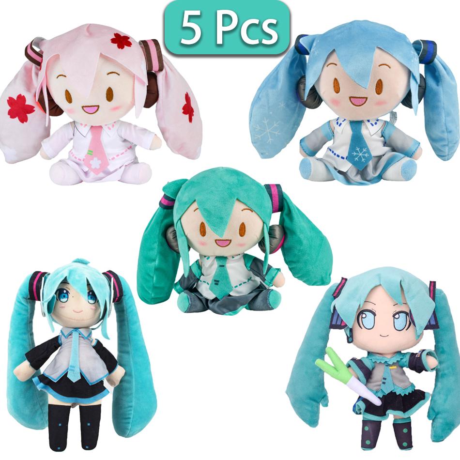 Animation 20Cm Hatsune Miku Plush Doll Plaything Anime Sakura Miku Snow Miku Figure Kawaii Sitting Posture Fufu Children'Sgift