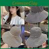 Striped Foldable Women Sun Bucket Hat Fashion Summer Sunshade Cap Breathable