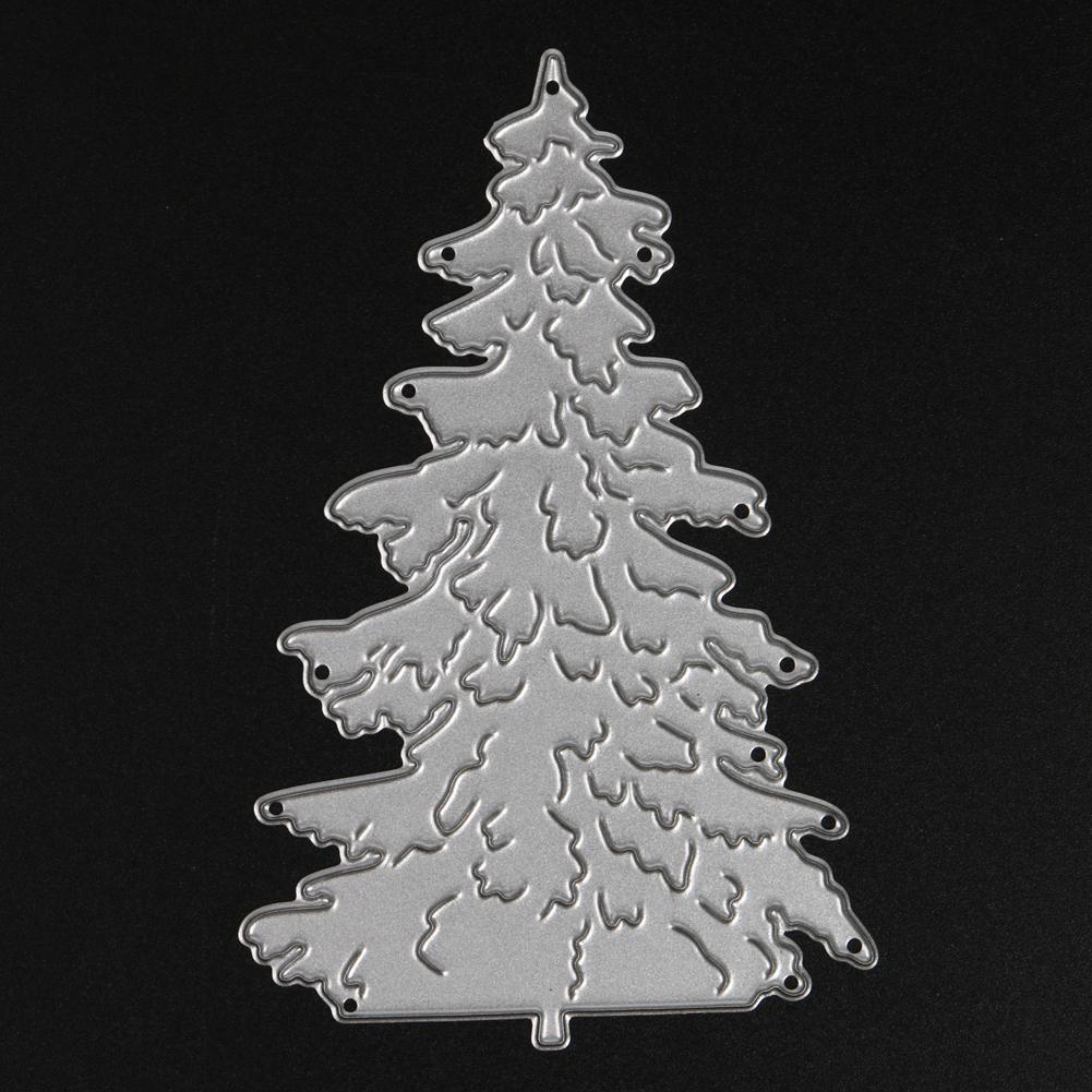 3pcs Die Cuts Christmas Tree DIY Cutting Template Decorative Embossing Solid Color Mini for Card Making for Scrapbooking