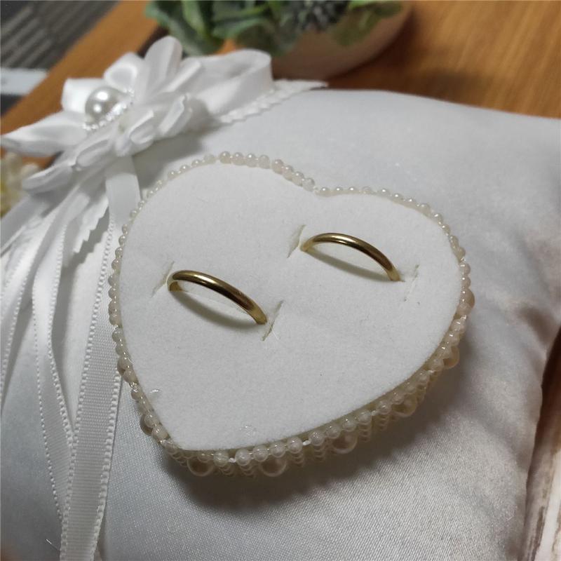 Cuscino Portafedi Nuziali Romantico Europeo Porta Fedi Nuziali Sposa Cuscino Decorazione con Nastro Fatto a Mano per Cerimonia Nuziale
