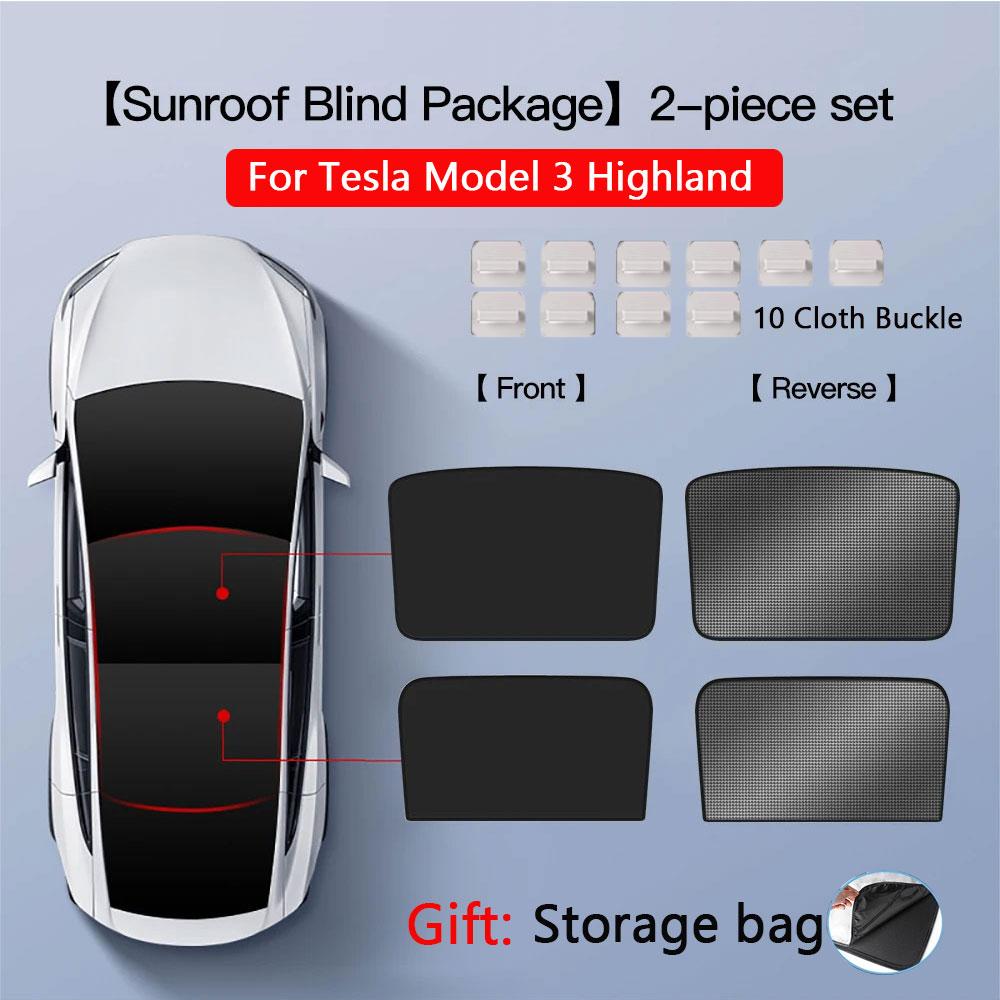 Roof Sunshades for Tesla Model Y 2025 Juniper Model 3 Sunroof Shade Sunshade Roof Sun Shade for 2024-2025 Tesla Model 3 HighlandWindshield Sunshades