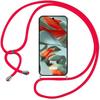 Lanyard Case for Google Pixel 9 Pro - Transparent Anti-Scratch TPU with Red Lanyard