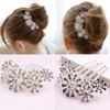 Fashion Jewelry Diamond Metal Plated Headband Crystal Flowers Hair Comb