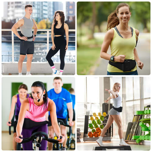 Kisangel Adjustable Microphone Waist Belt, Microphone Bag, Microphone Holder Pack, Absorbent Belt, Waistband for Workouts