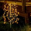 Solar LED Firework Garden Stake Lights With Copper Wire Branches For Outdoor Lawn Path Yard Party Decoration, Warm White Or Multicolor