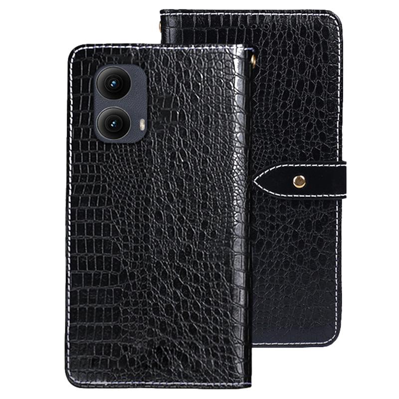 For Motorola Edge (2024) 5G Case Crocodile Texture PU Leather Flip Phone Cover
