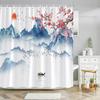 3D Embossed Flower Geometry Shower Curtain Vine Leaves Butterfly European Luxury Waterproof Bathroom Art Decor Hooks Curtains