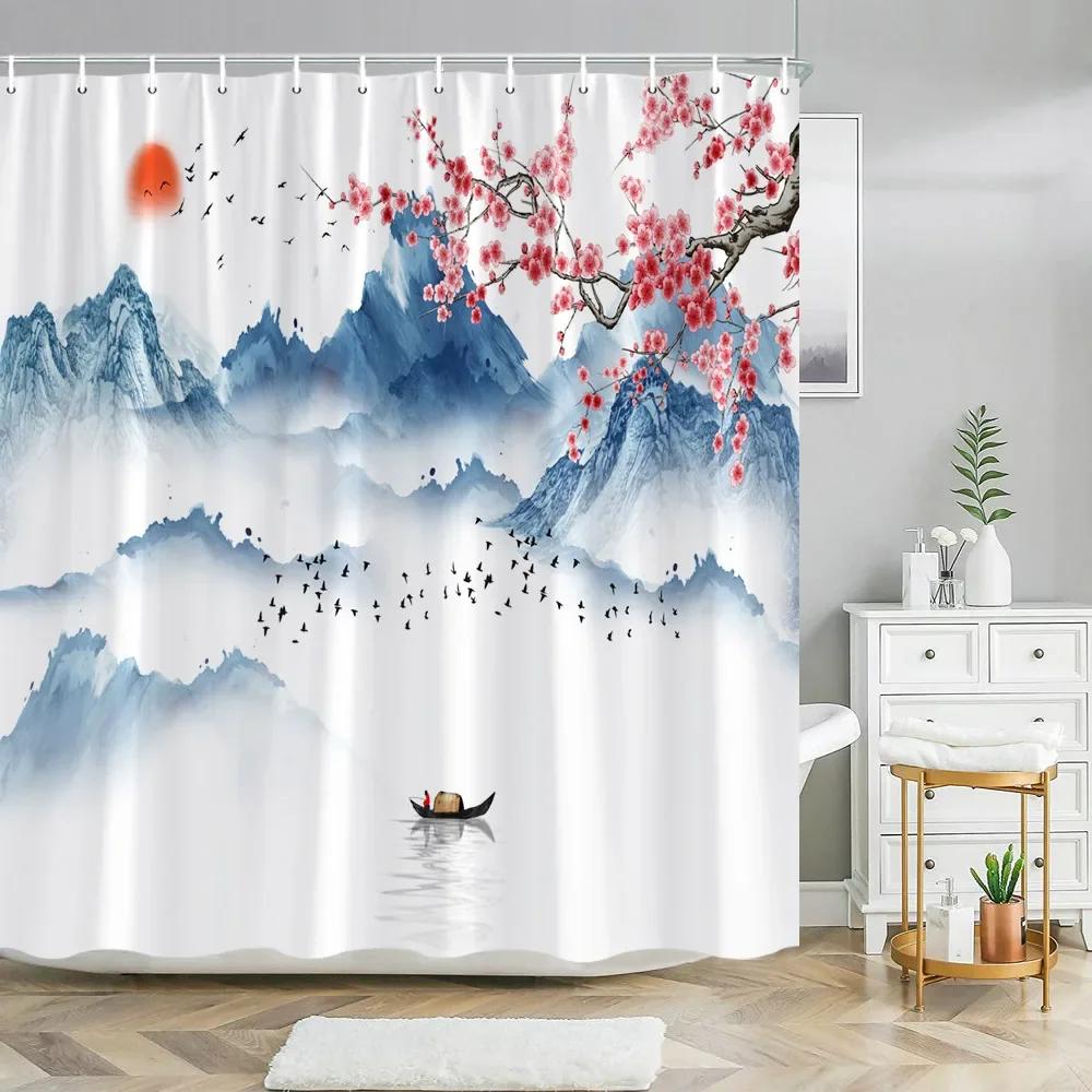 3D Embossed Flower Geometry Shower Curtain Vine Leaves Butterfly European Luxury Waterproof Bathroom Art Decor Hooks Curtains