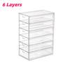 Boîtes de Rangement Transparentes pour 4 5 ou 6 Tiroirs Organisant Cosmétiques Rouges à Lèvres Élastiques à Cheveux et Papeterie Coiffeuses Chambres Bureaux