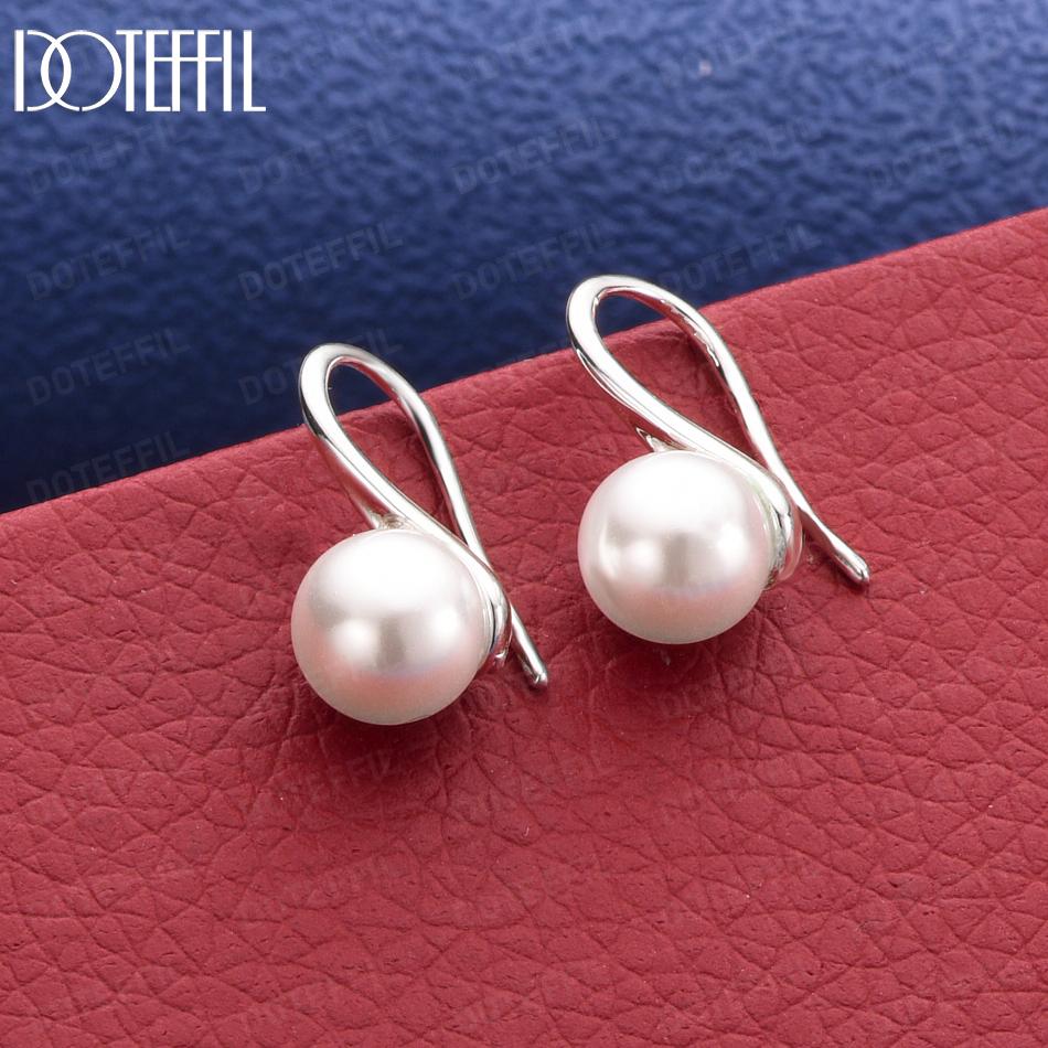 925 Sterling Silver Polished Bead Pendant Earrings - Exquisite Gift Jewelry 8MM