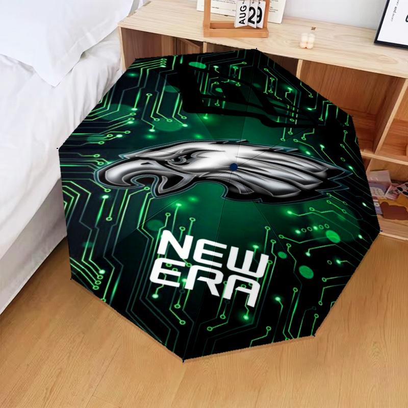 Philadelphia Eagles Night Game Umbrella Folding Umbrella, Automatic Umbrella 8-Frame for Travel, Camping Use Gift for Halloween Christmas