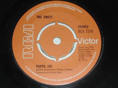 7inch Record SWEET - Poppa Joe RCA2164 RCA Victor 1972 UK Rock Used