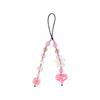 Heart Beaded Keychain Fashionable Resin Charm Phone Pendant for Youthful Women Colorful Beads for Bags and Phones