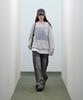 STANDARDERROR 87-Stan190 Country Oversized Color Block Lettering Knit Gray