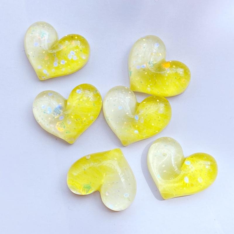 

10Pcs New Cute Resin Mini Shining Heart Flat back Cabochons Scrapbooking DIY Jewelry Craft Decoration Accessories