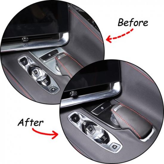 Matte Black ABS Mode Selector Console Base Cover Trim For C8 Corvette -25