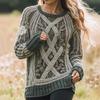 2025 Autumn/Winter 3D Print Round Neck Knit Sweater for Europe & America
