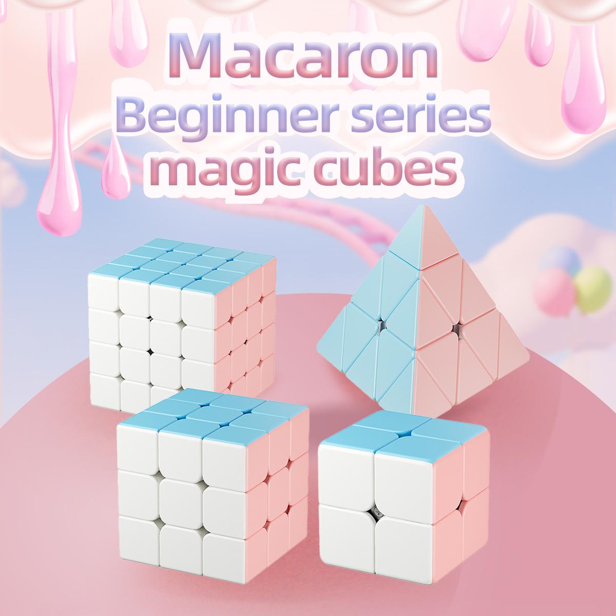 Wucifang Bags Yongjun Guanlong Macaron Series Rubiks Cube Set 2X2 3X3 4X4 Pyramid Puzzle Educational Toy For Kids Beginners