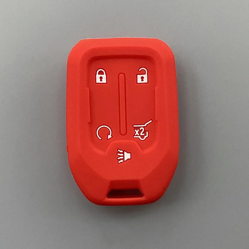 Silicone Car Key Cover Case Fob For Chevrolet Suburban Silverado GMC Terrain Yukon Tahoe Sierra Smart Auto Accessories Key Ring
