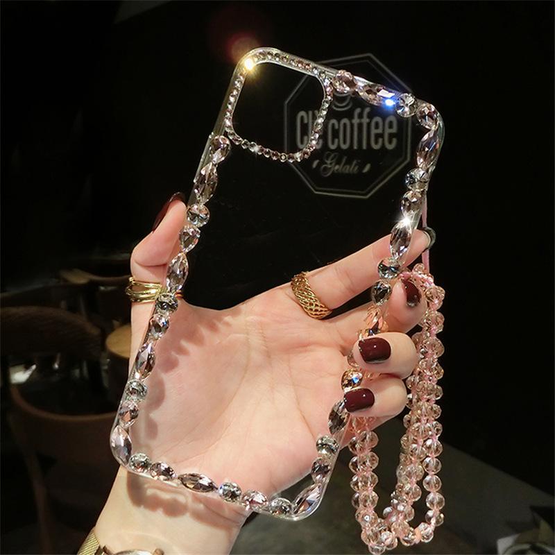 

For IPhone17Promax Phone Case Ins for Apple 16 Rhinestone 14plus Transparent 12Pro Bracelet 13 For iPhone6/6S