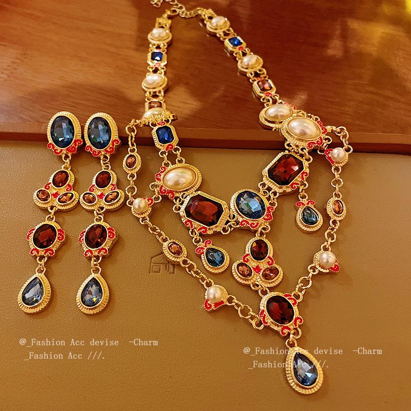 Vintage Tropfenförmige Strass-Perlenkette - Elegantes und Vielseitiges Schmuckdesign