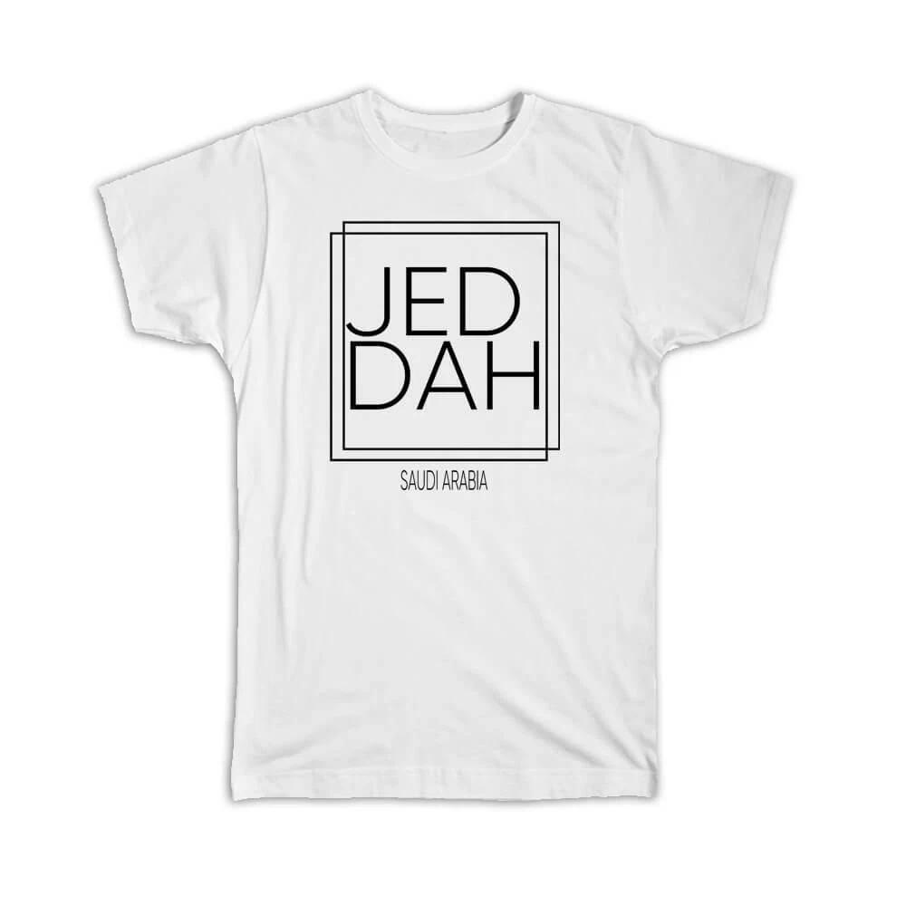 Gift T-Shirt : JEDDAH Saudi Arabia Square Modern Minimalist Font 3XL