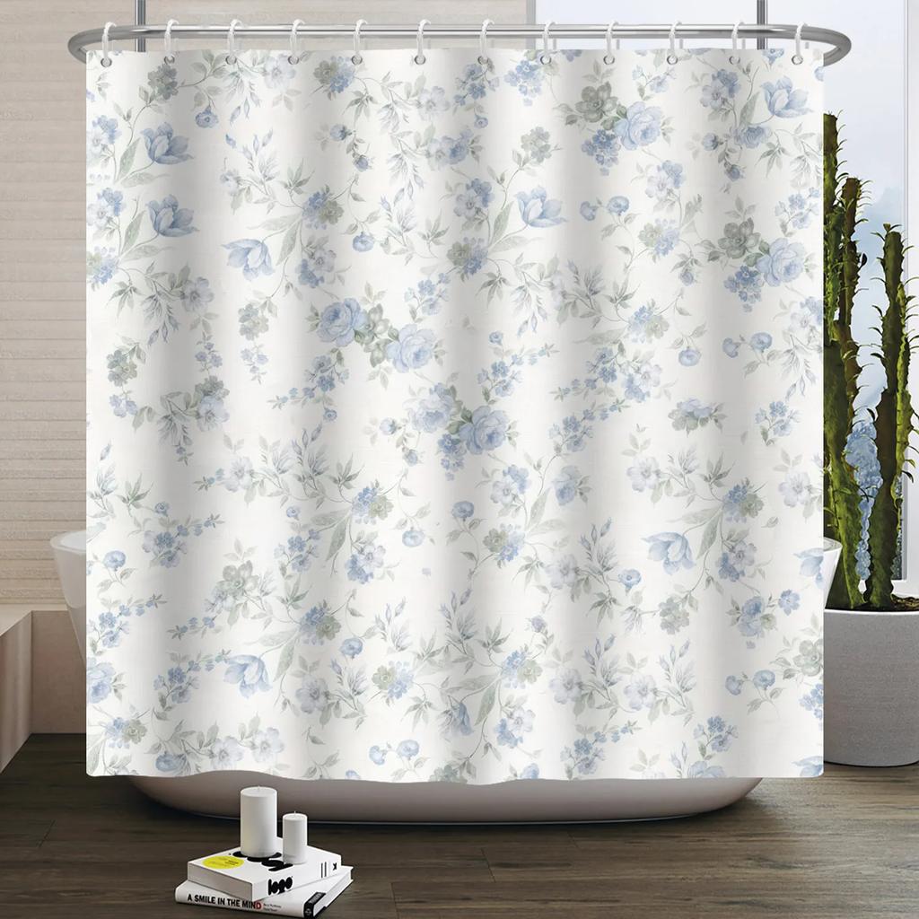 Bathroom Curtain with Fabric 180x180 Colorful Floral Spring Blossom Tree Boho Bathtub Waterproof Shower Curtains With Hooks