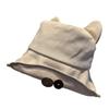 Summer Cat Ear Fisherman Hat With Sun Protection Adjustable Wide Brim For Casual Women