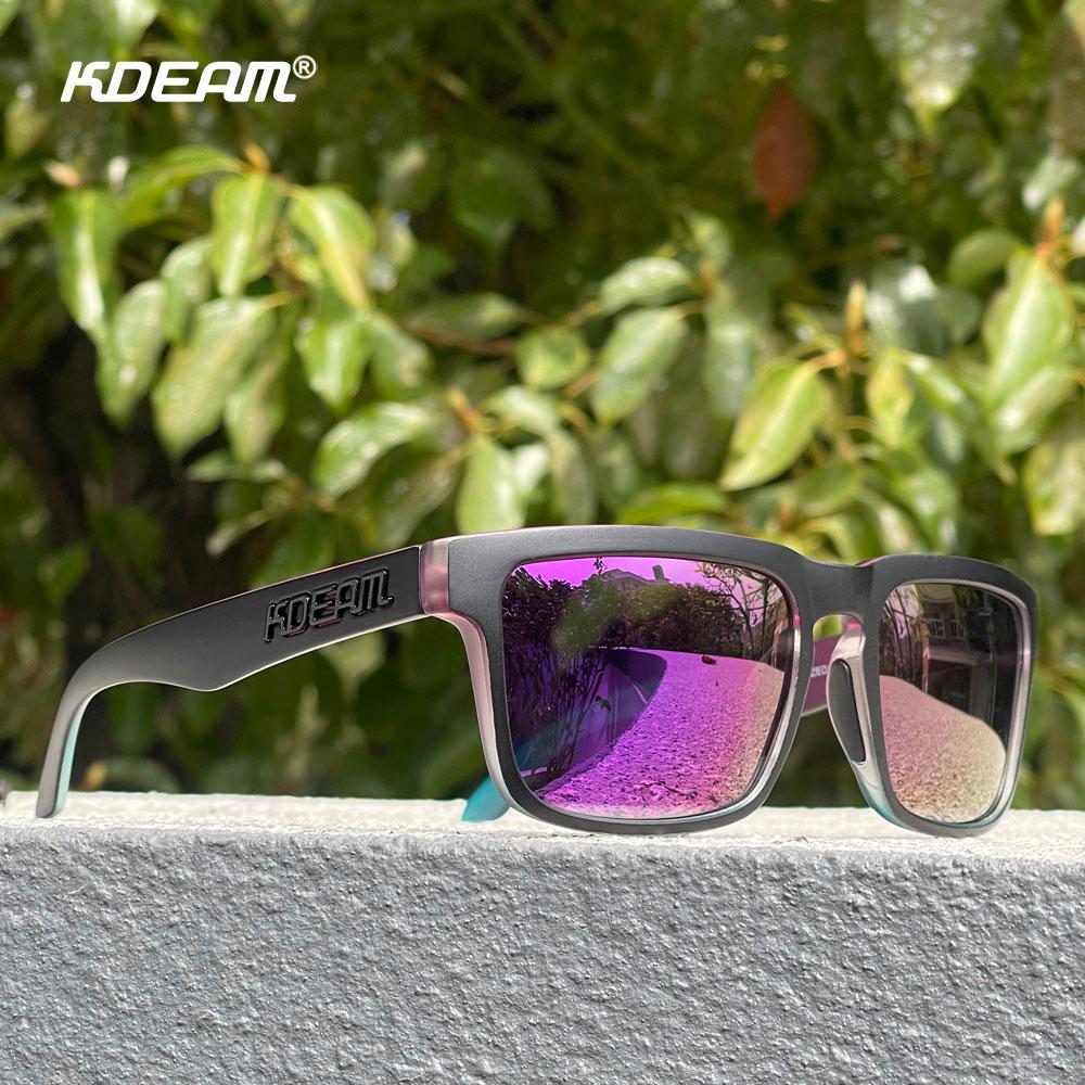 

Квадратні сонцезахисні окуляри KDEAM унісекс, лінзи з поляризованим покриттям, придатні для водіння, риболовлі, сонцезахисні окуляри, комп’ютерні окуляри проти синього світла